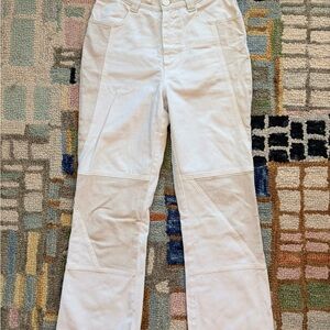See by Chloe High Waisted White and Beige Jeans, Size XS